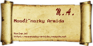 Mosánszky Armida névjegykártya